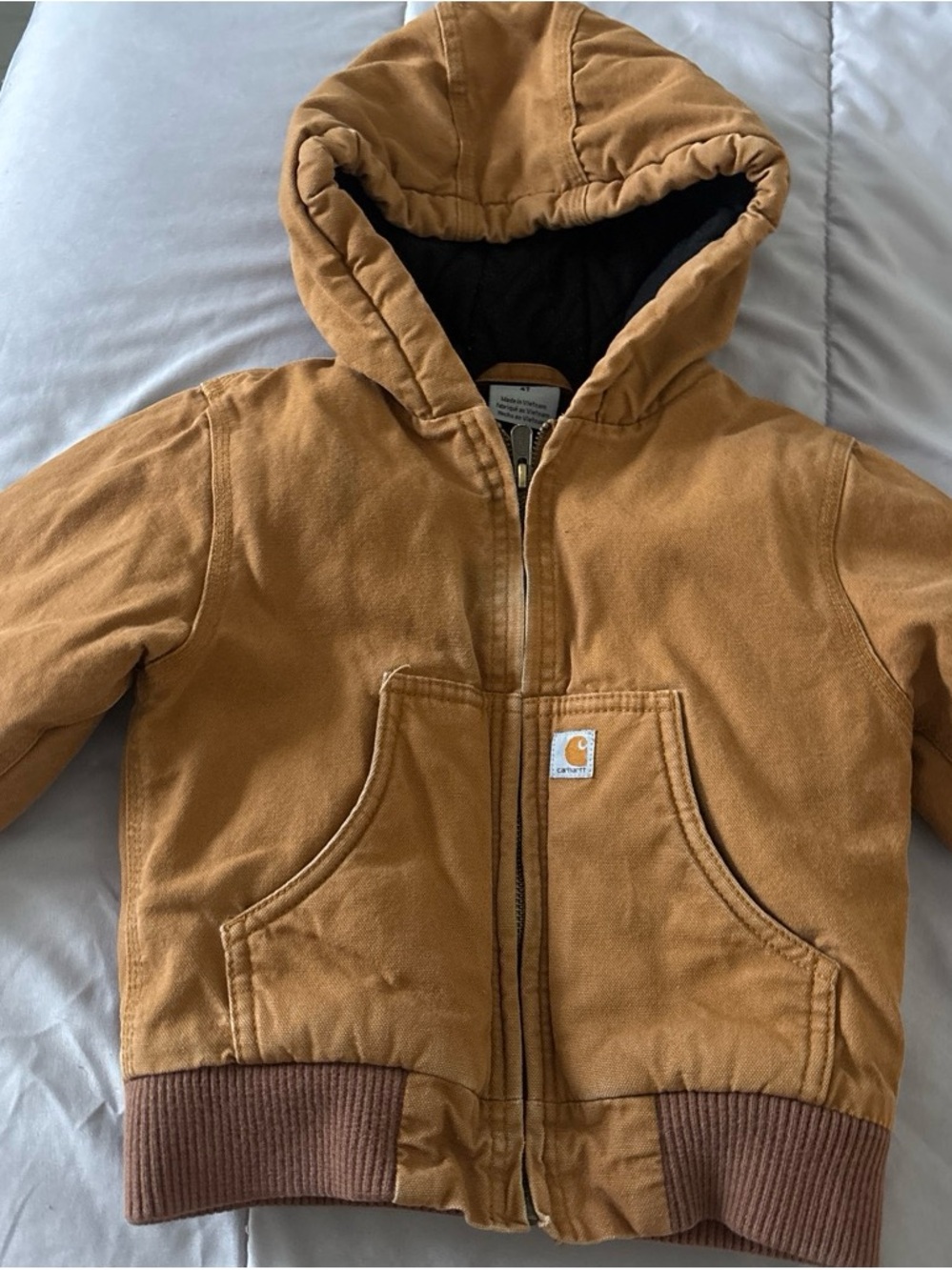 Carhartt Kids Tan Hooded Duck Jacket